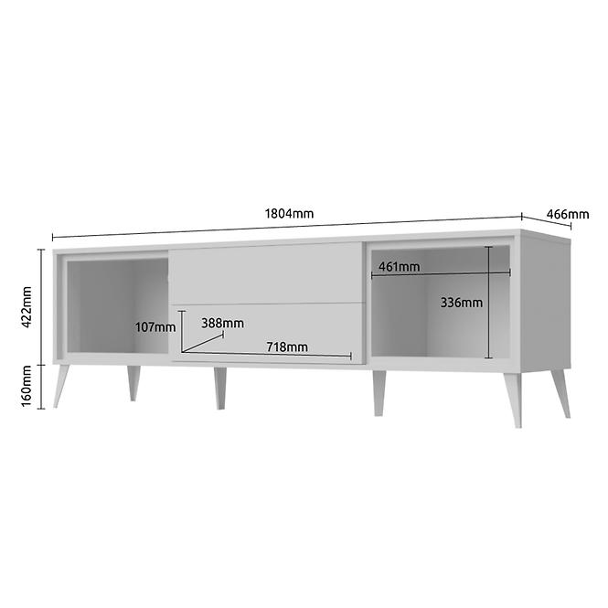 TV stolík Vida TV lakované pacific walnut/crystal white