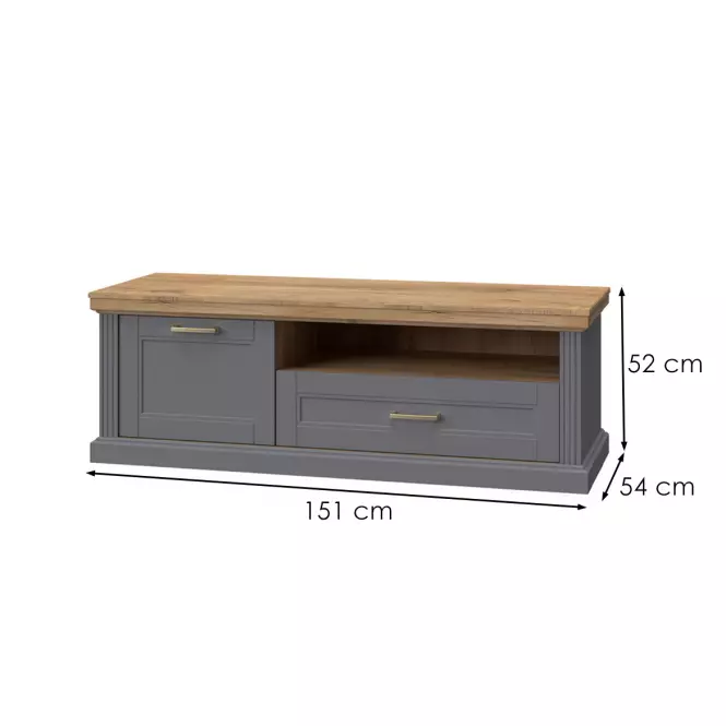 TV stolík Tara TV1K1F graphite/pacific walnut,2