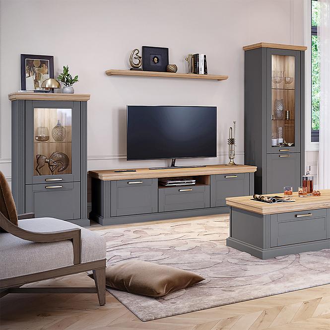 TV stolík Tara TV2K1F graphite/pacific walnut