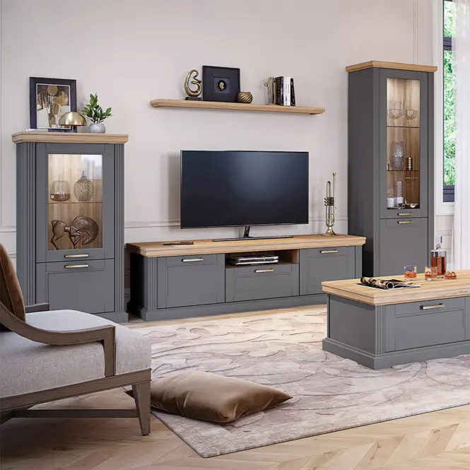 TV stolík Tara TV2K1F graphite/pacific walnut,5