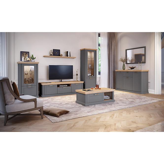 TV stolík Tara TV2K1F graphite/pacific walnut