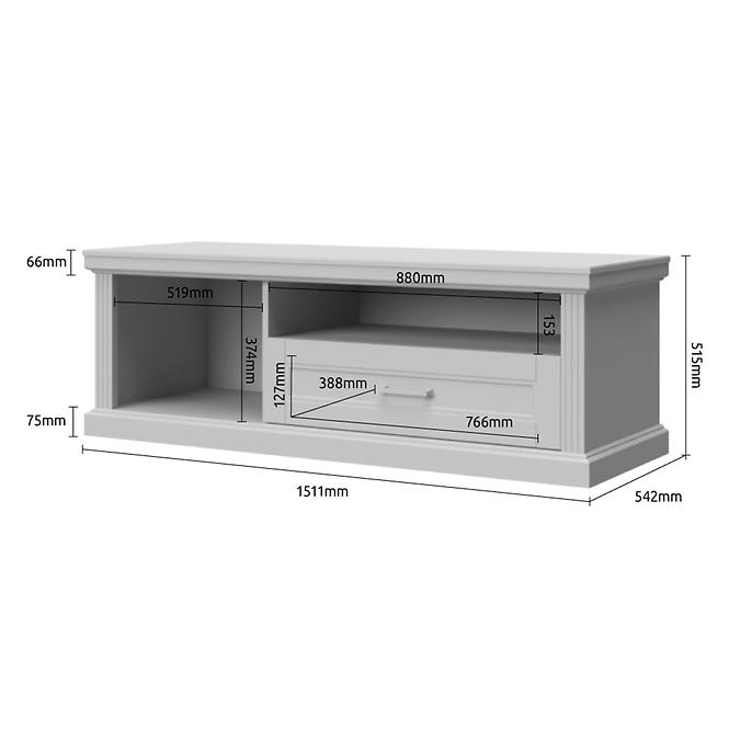 TV stolík Tara TV1K1F white/pacific walnut