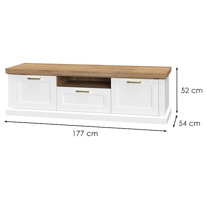 TV stolík Tara TV2K1F white/pacific walnut