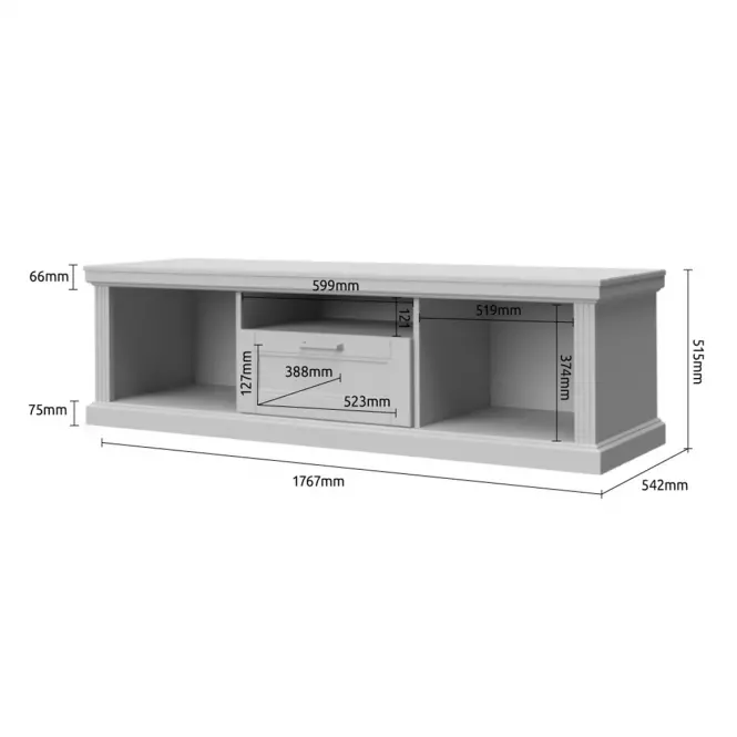 TV stolík Tara TV2K1F white/pacific walnut,3