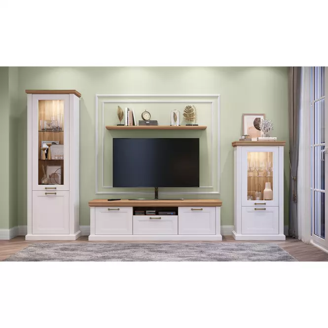 TV stolík Tara TV2K1F white/pacific walnut