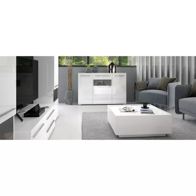 TV stolík Piano TV120-1K2F/PN-70/KA/70-70/KA/70 lakované crystal white,4