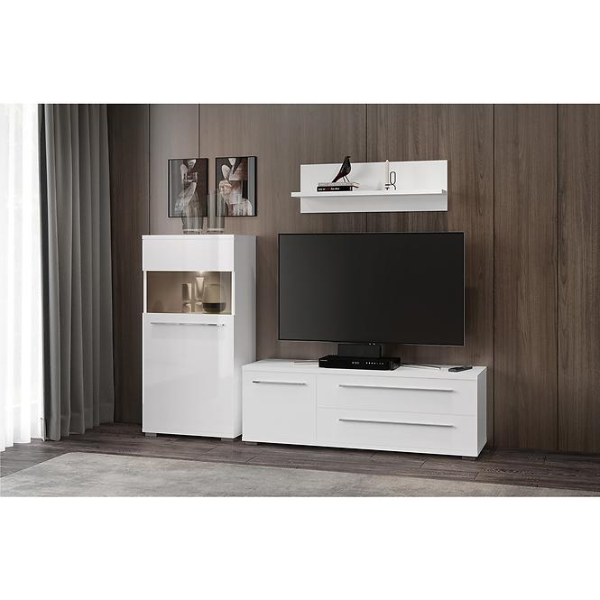 TV stolík Piano TV135-1K2F/PN-70/KA/70 lakované crystal white