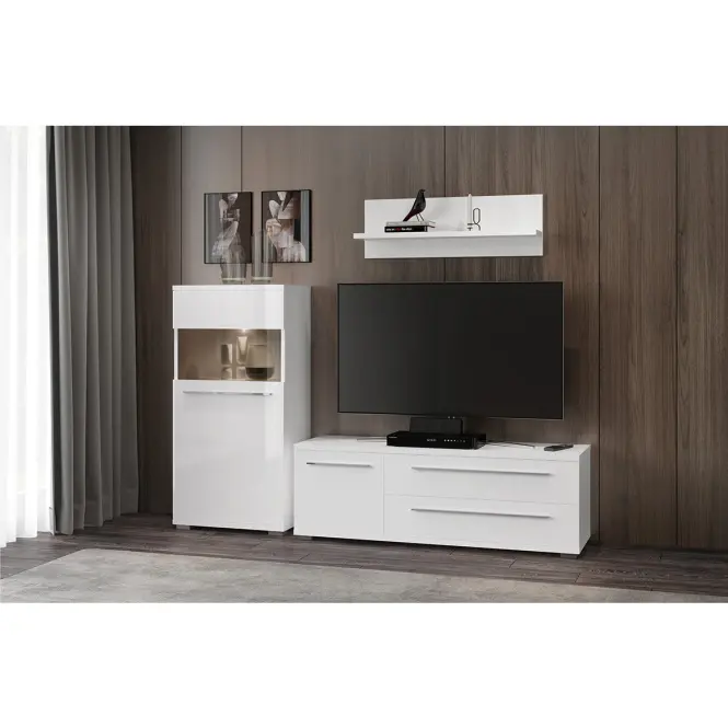TV stolík Piano TV135-1K2F/PN-70/KA/70 lakované crystal white,4