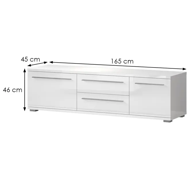TV stolík Piano TV165-2K2F/PN-70/KA/70 lakované crystal white,2