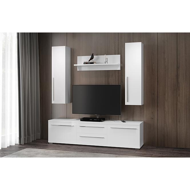 TV stolík Piano TV180-2K2F/PN-70/KA/70 lakované crystal white