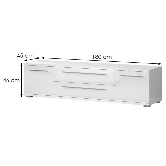 TV stolík Piano TV180-2K2FV/PN-70/KA/70 lakované crystal white,2