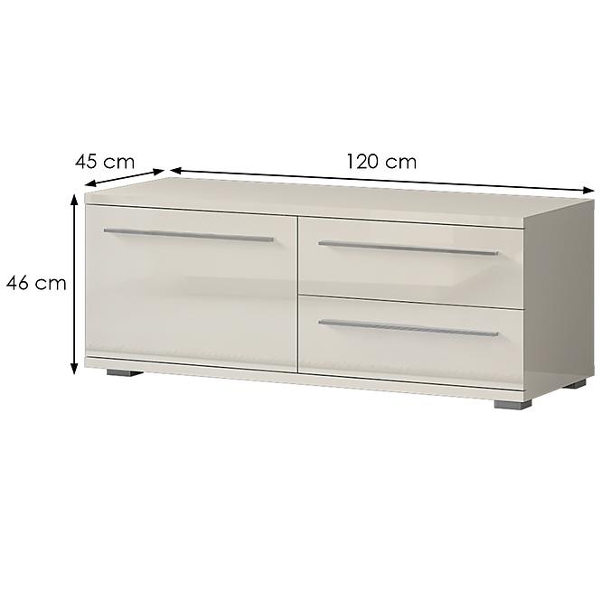 TV stolík Piano TV120-1K2F/PN-71/KA/71 lakované  beige