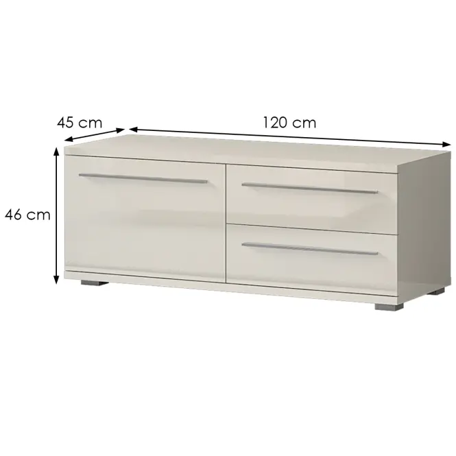 TV stolík Piano TV120-1K2F/PN-71/KA/71 lakované  beige,2