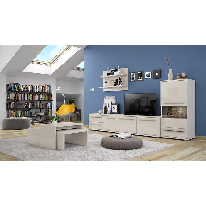 TV stolík Piano TV120-1K2F/PN-71/KA/71 lakované  beige