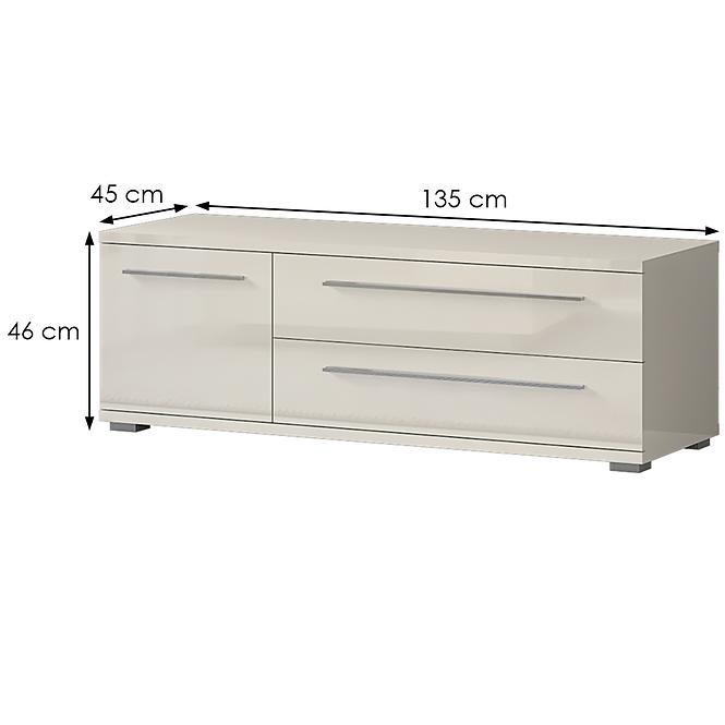 TV stolík Piano TV135-1K2F/PN-71/KA/71 lakované beige