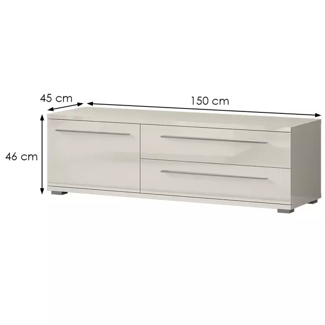 TV stolík Piano TV150-1K2F/PN-71/KA/71 lakované beige