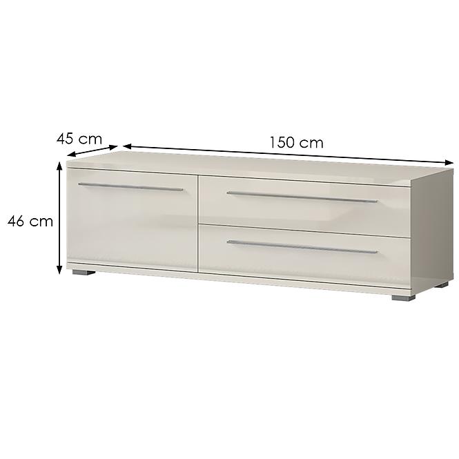 TV stolík Piano TV150-1K2F/PN-71/KA/71 lakované beige