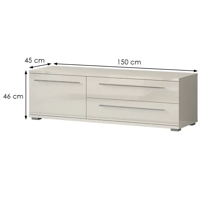 TV stolík Piano TV150-1K2F/PN-71/KA/71 lakované beige,2