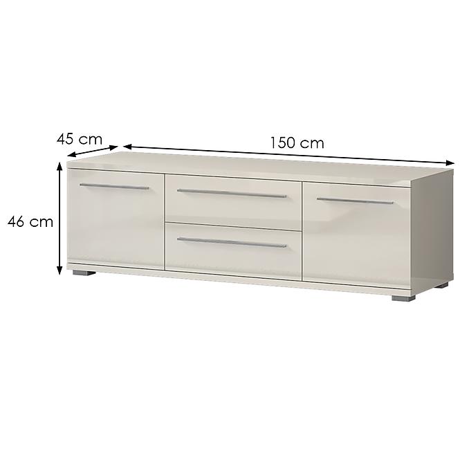 TV stolík Piano TV150-2K2F/PN-71/KA/71 lakované beige