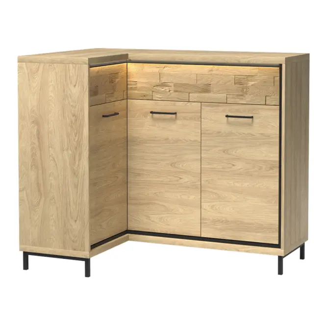 Komoda Rohová Doska M15* Odraz Mediolan Natural Hikora,5