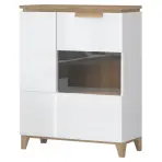 Vitrína Brio K2S lakované pacific walnut/crystal white