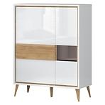 Vitrína Vida-K2S lakované pacific walnut/crystal white