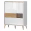 Vitrína Vida-K2S lakované pacific walnut/crystal white