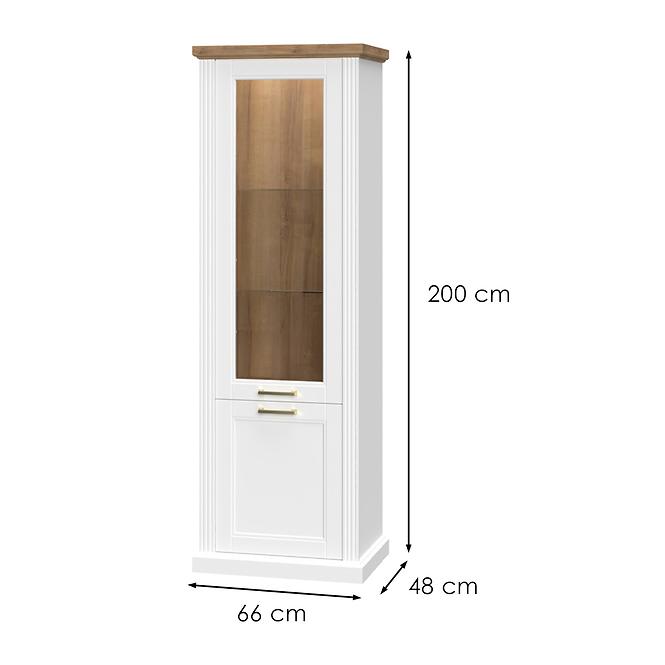 Vitrína Tara V2SV white/pacific walnut,2