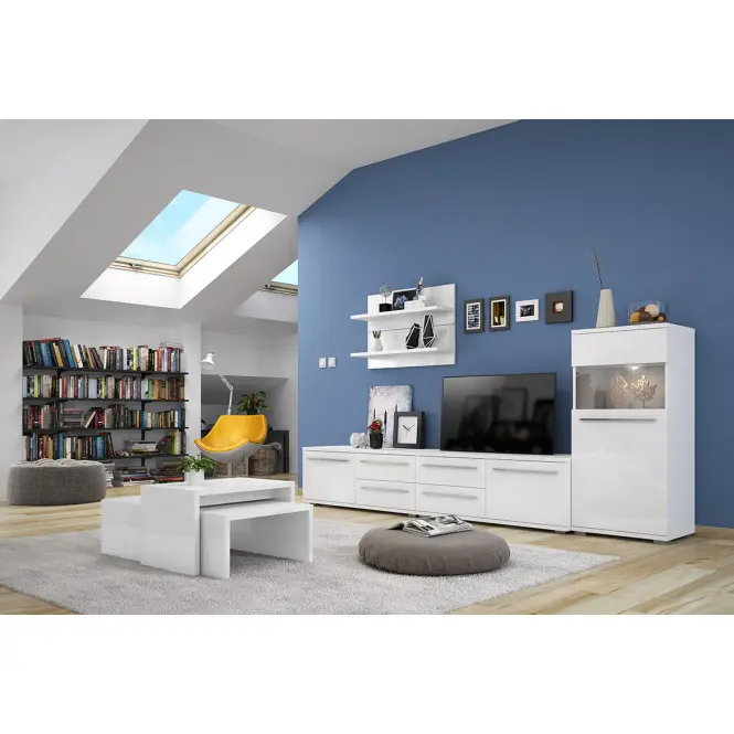 Vitrína Piano V90-2KS/PN-70/KA/70 lakované crystal white,10