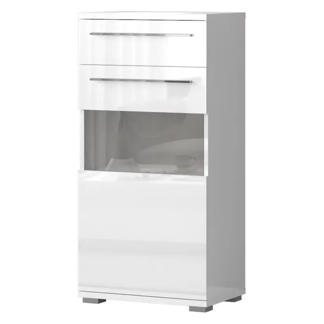 Vitrína Piano V60-1KS1F/PN-70/KA/70 lakované crystal white,4