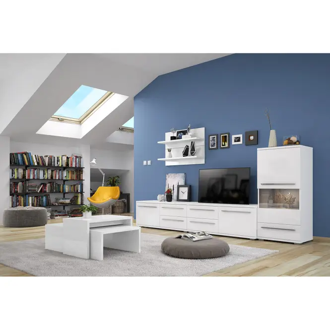 Vitrína Piano V60-1KS1F/PN-70/KA/70 lakované crystal white,5