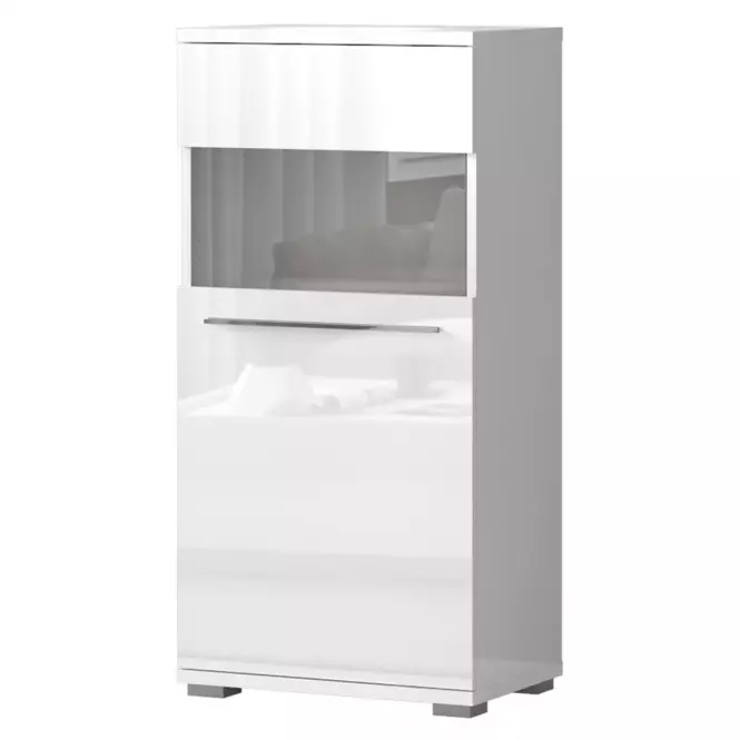 Vitrína Piano V60-1KSV/PN-70/KA/70 lakované crystal white