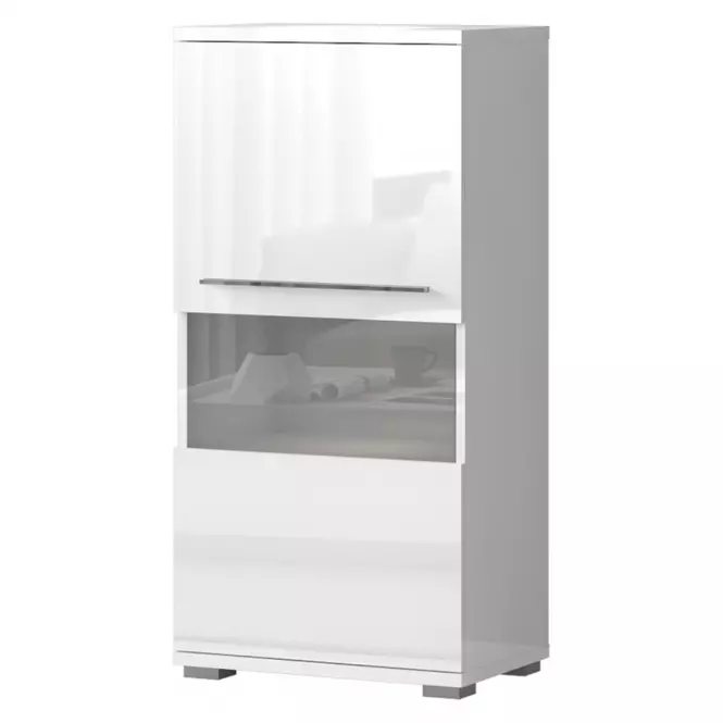 Vitrína Piano V60-1KS/PN-70/KA/70 lakované crystal white