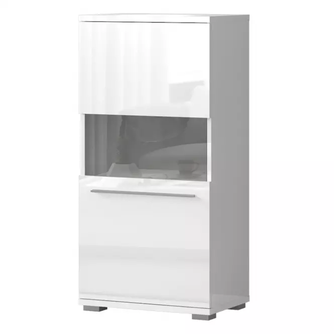 Vitrína Piano V60-1KS/PN-70/KA/70 lakované crystal white