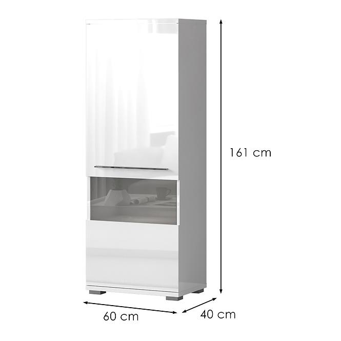 Vitrína Piano V60V-1KS/PN-70/KA/70 lakované crystal white,2