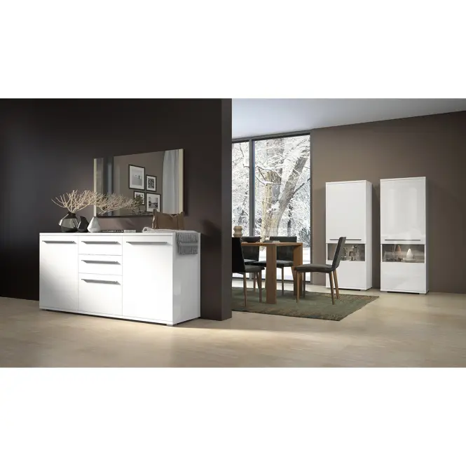 Vitrína Piano V60V-1KS/PN-70/KA/70 lakované crystal white,4