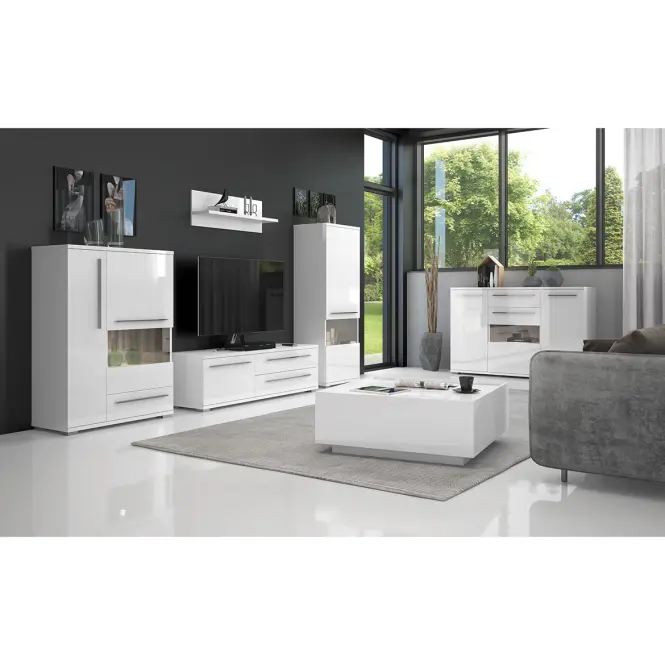 Vitrína Piano V60V-1KS/PN-70/KA/70 lakované crystal white,6
