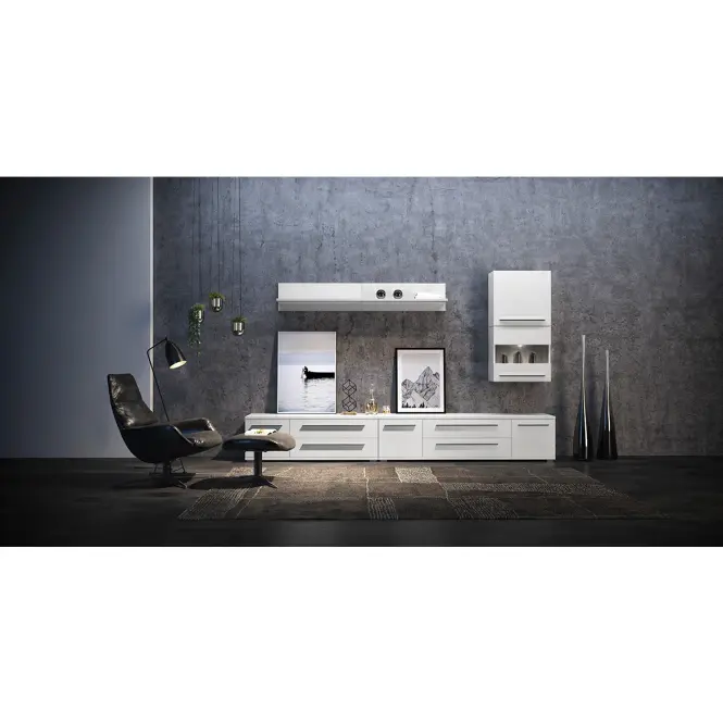 Vitrína Piano V60V-1KS/PN-70/KA/70 lakované crystal white,7