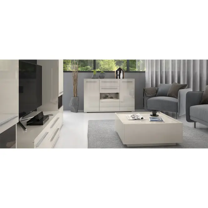 Vitrína Piano V90-2KS1F/PN-71/KA/71 lakované beige,3