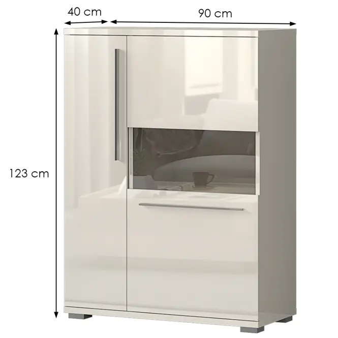 Vitrína Piano V90-2KS/PN-71/KA/71 lakované beige,2