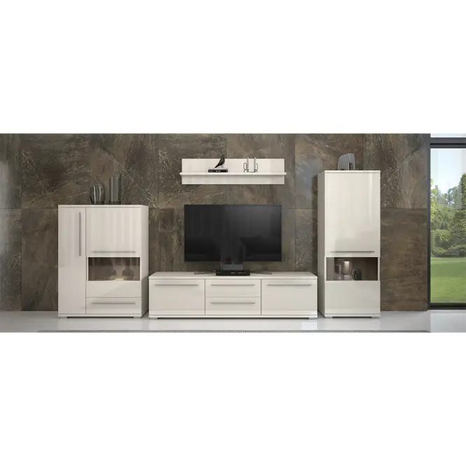 Vitrína Piano V60V-1KS/PN-71/KA/71 lakované beige,7