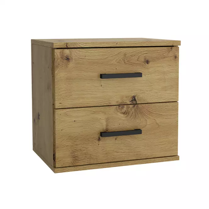 Nočný stolík Goda II 2S artisan + čierna rukoväť