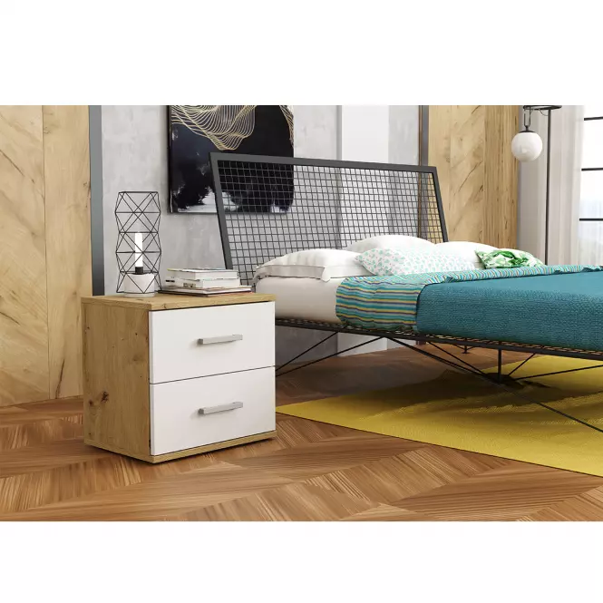 Nočný stolík Goda II 2S artisan/biely,2