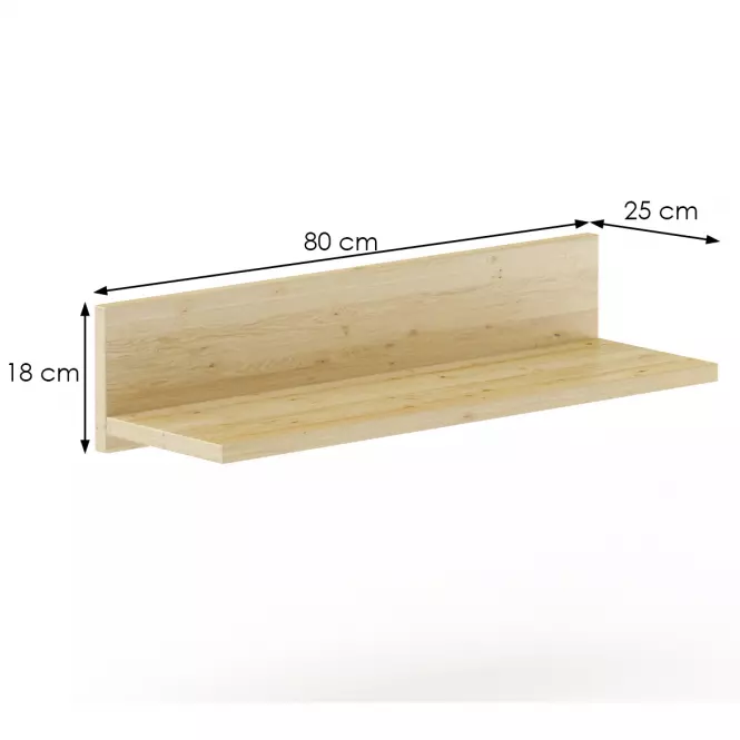 Polička borovica PK151-80x18x25 surová,3