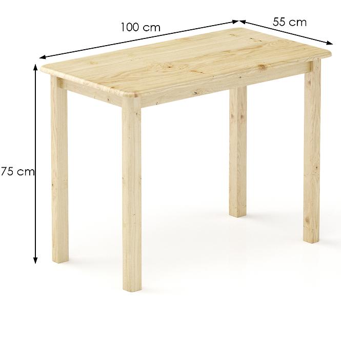 Stôl borovica ST104-100x75x55 prírodné