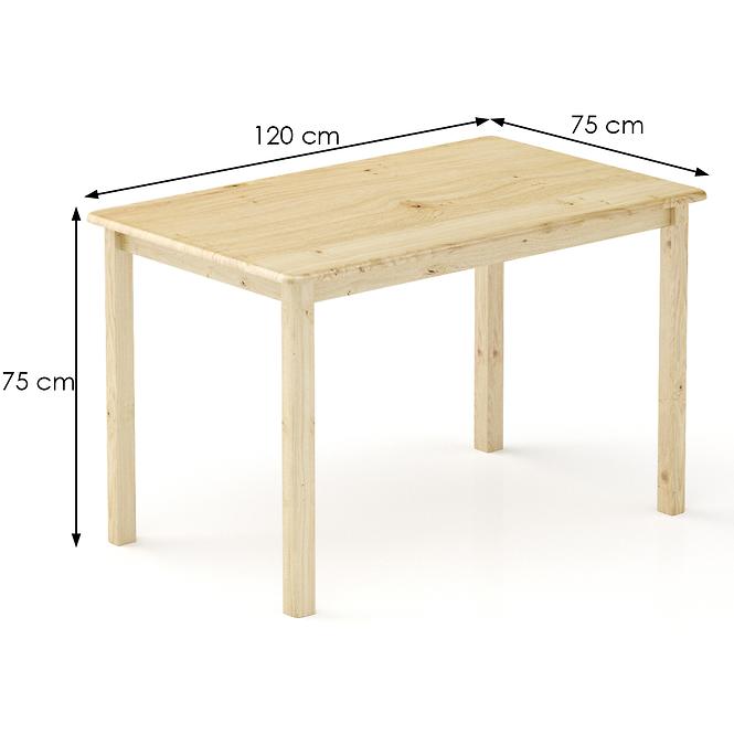 Stôl borovica ST104-120x75x75 surová