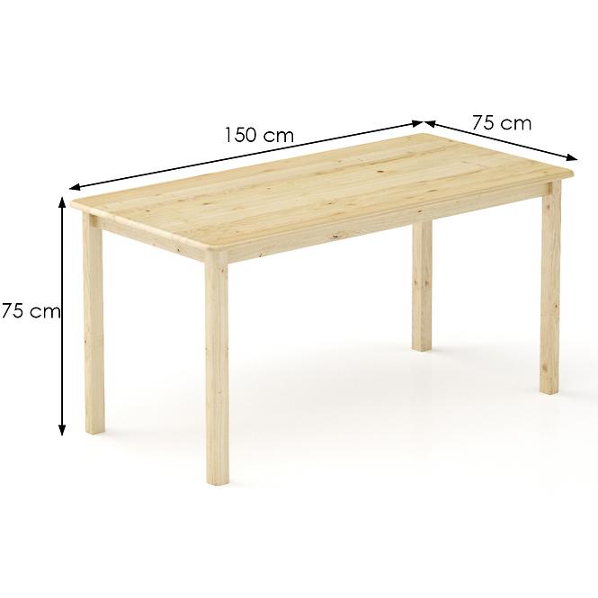 Stôl borovica ST104-150x75x75 prírodné