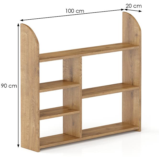 Polička borovica PK107-100x90x20 dub