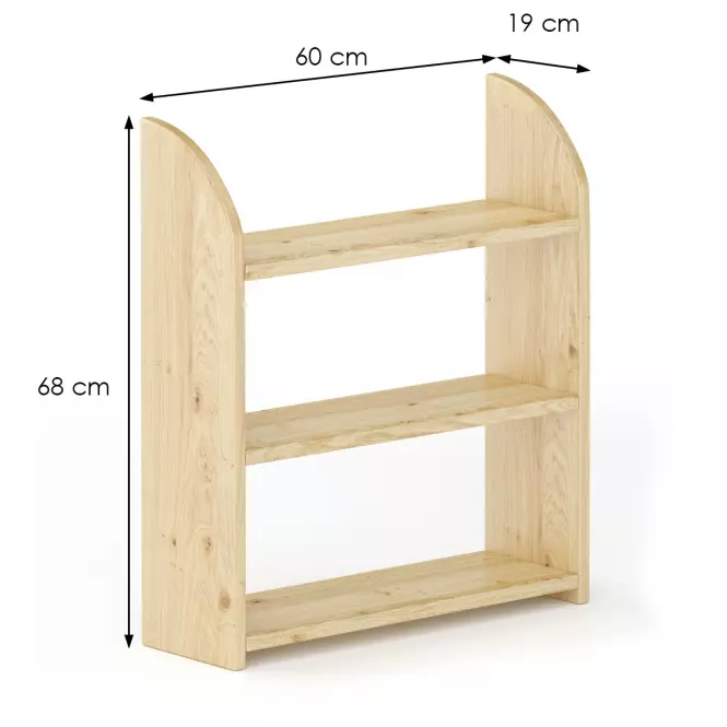 Polička borovica PK111-60x68x19 surová,3