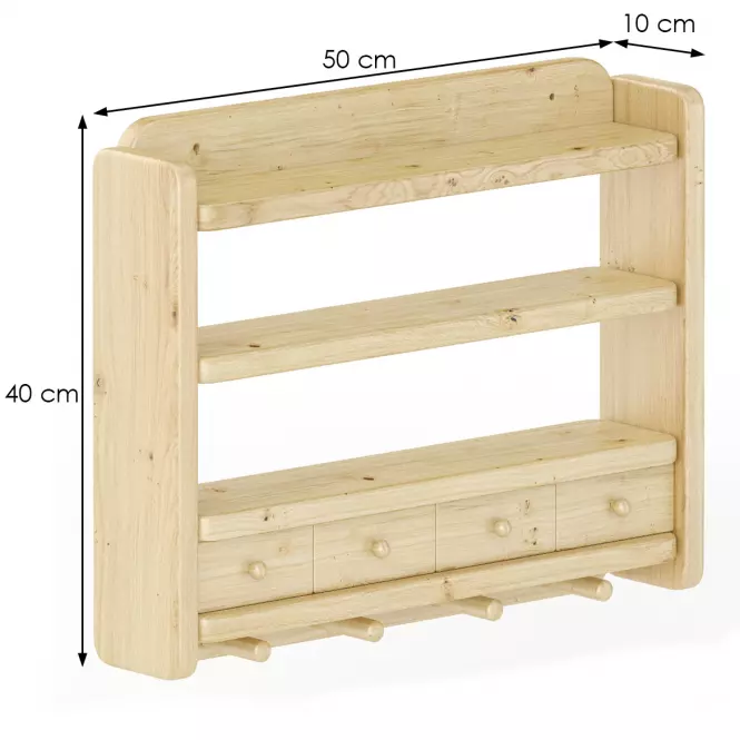 Polička borovica PK118-50x40x10 surová,3